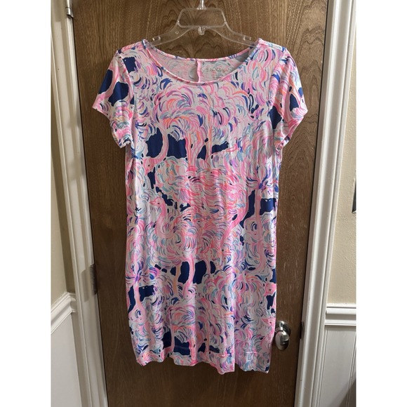Lilly Pulitzer Short Sleeve Marlowe Dress Pelican Pink Head In Sand Sz M NWOT - Picture 1 of 10
